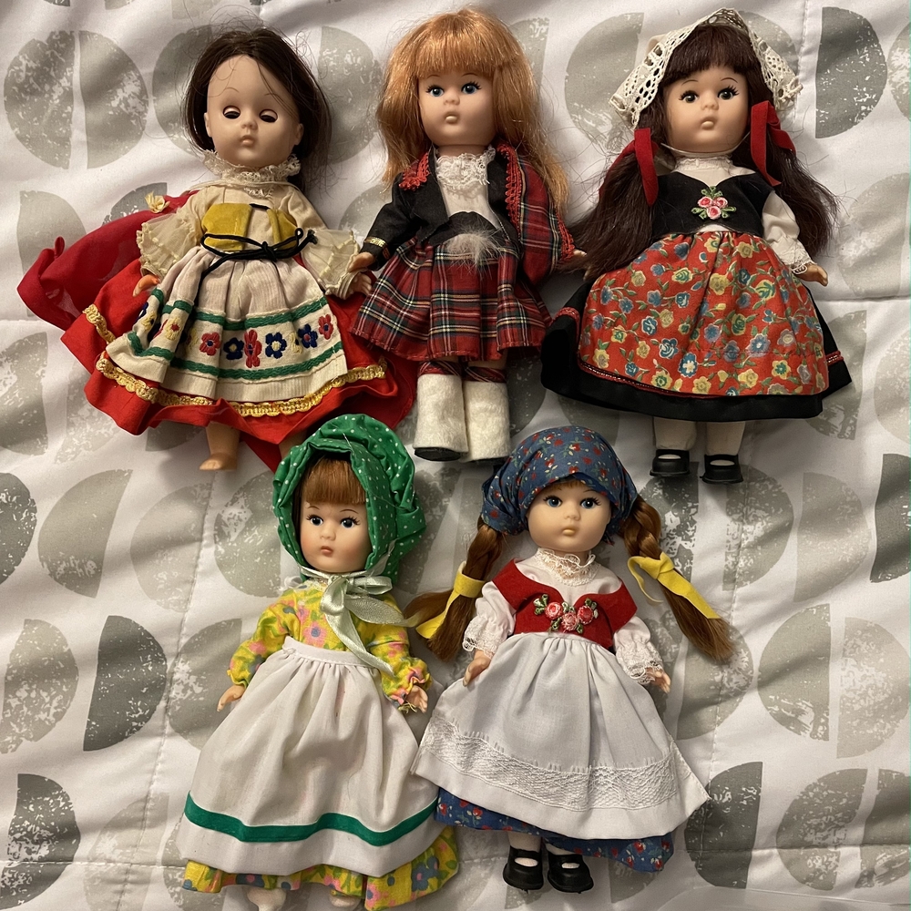 Vintage Dolls Used Set Of 5
